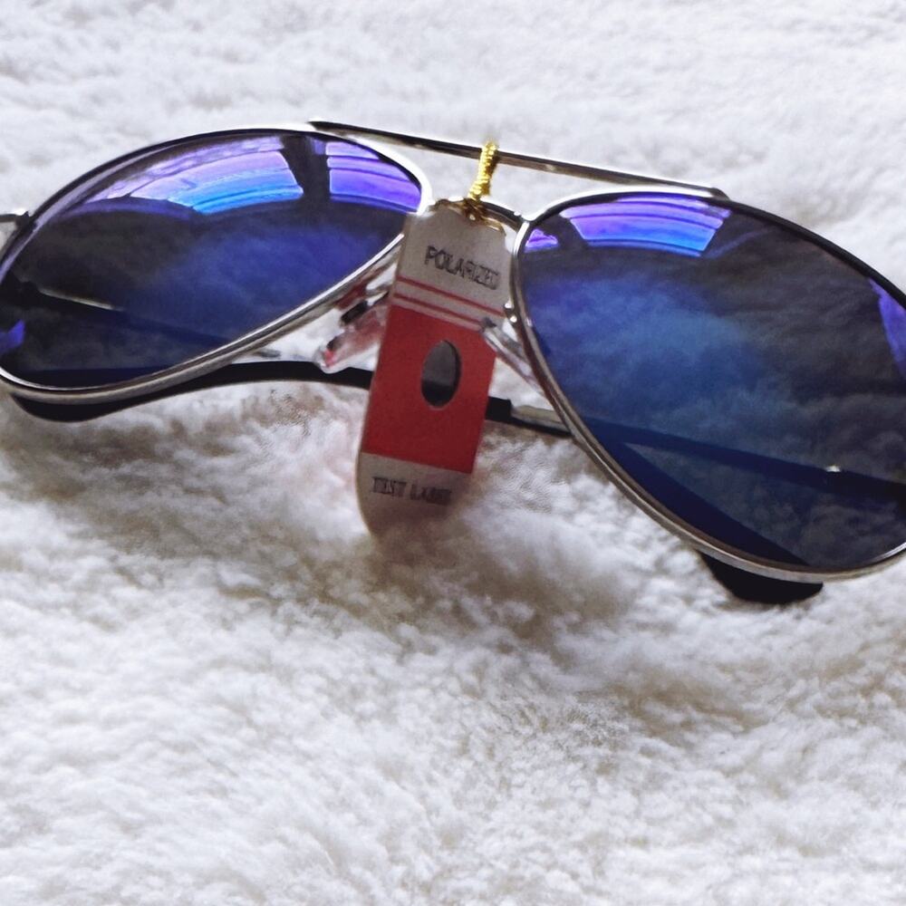 Felix Blue w/Silver Rim Mirrored Sunglasses - Picture 2 of 14